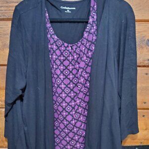 Croft&Barrow Plus Size Purple and Black Top